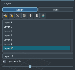 Sculpt Layers panel