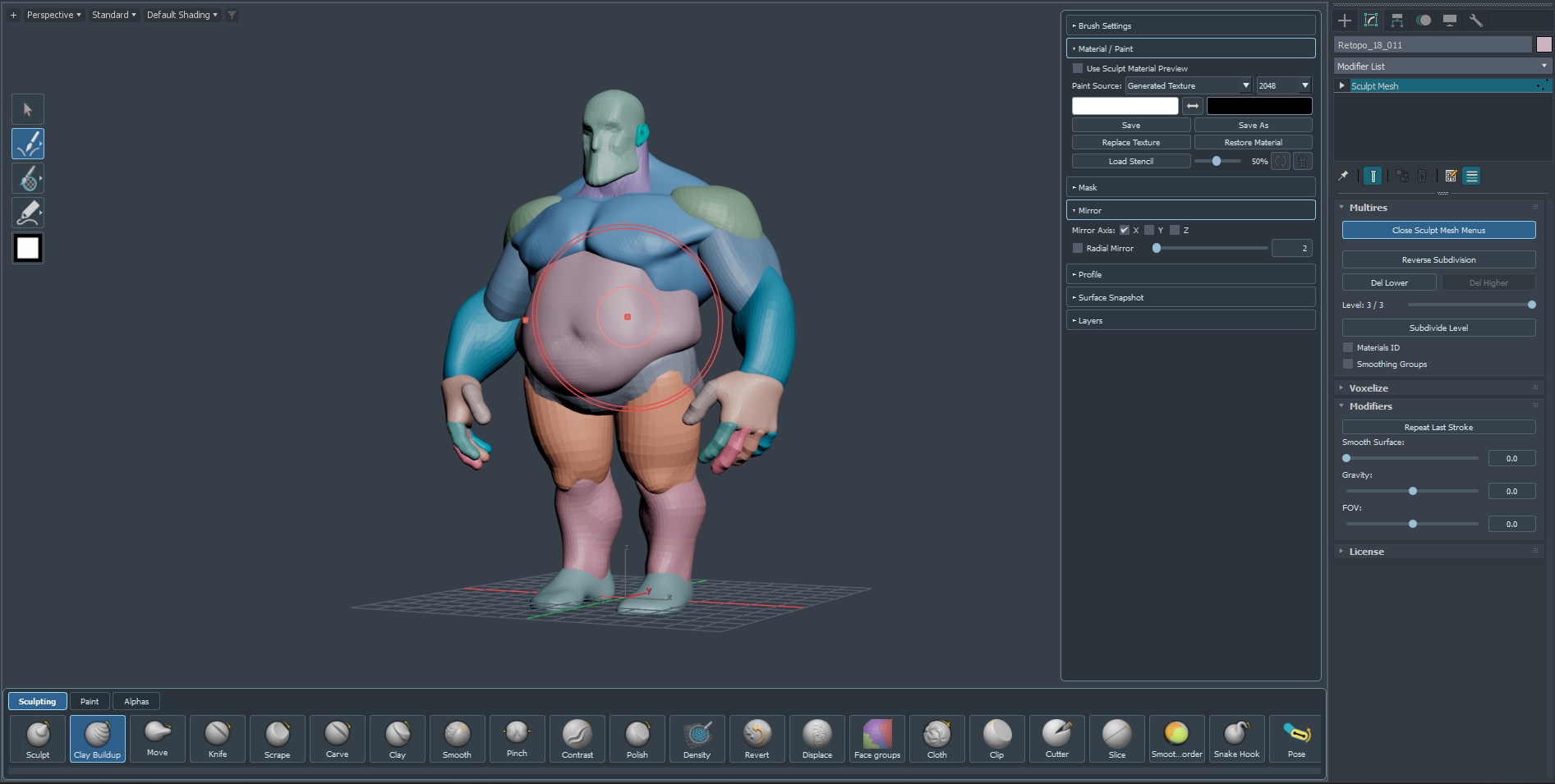 Sculpt Mesh full interface overview