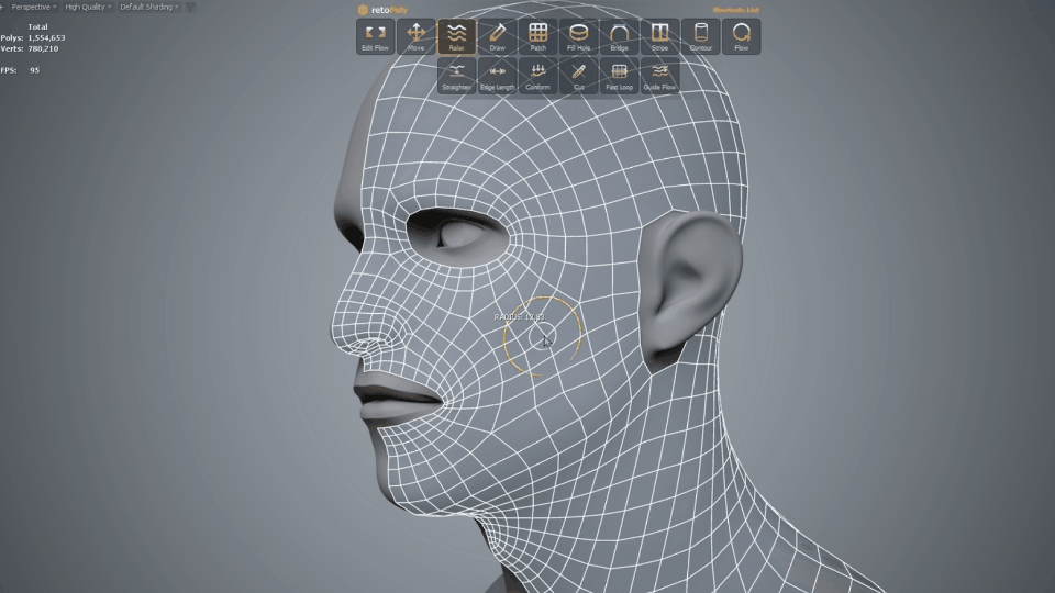 Relaxing topology with brush modifiers.